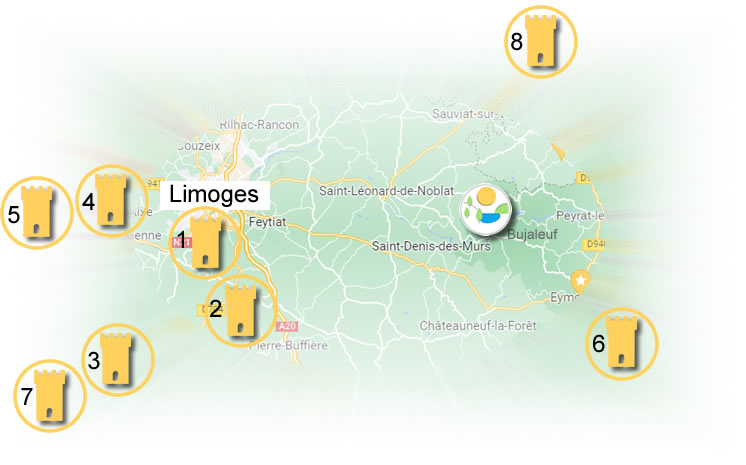 kastelen Limousin Haute Vienne